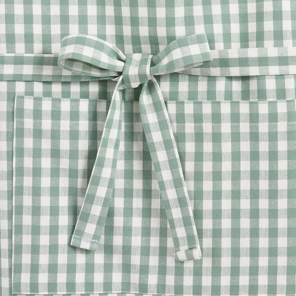 Schort, 30% gerecycled katoen, geweven-geverfde ruiten, SOIZIC