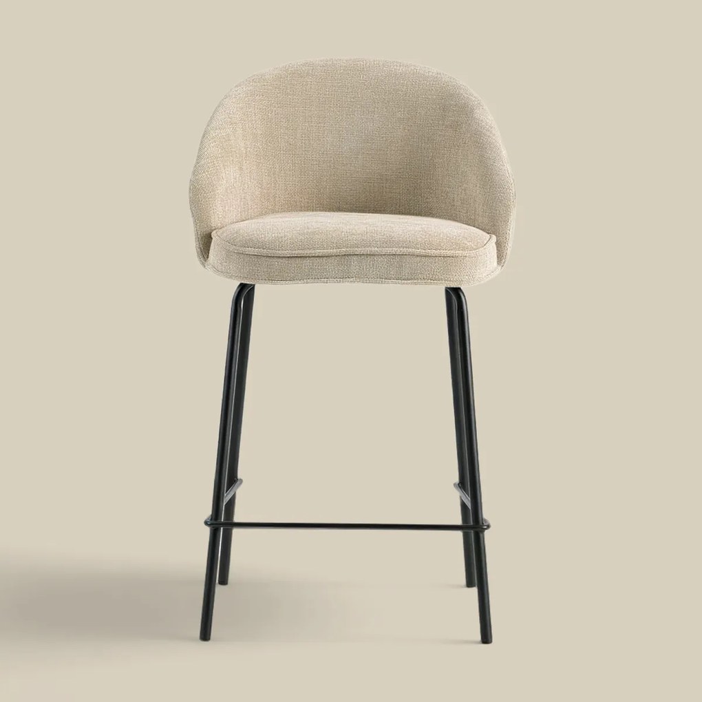 Barkruk Met Ronde Rugleuning Beige