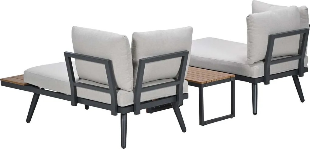 Garden Impressions Tibo loungeset 3-delig - donker grijs