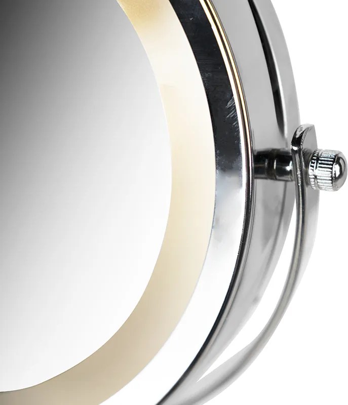 Design wandspiegel chroom incl. LED dim to warm verstelbaar IP44 - Vicino