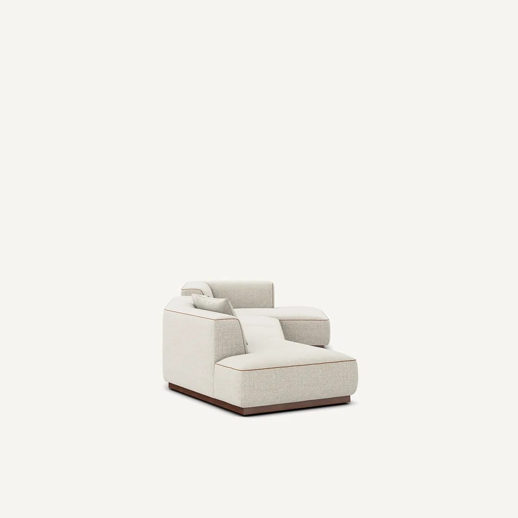 Rechte open hoekbank met voetsteun van gevlekt canvas, JACOPO
