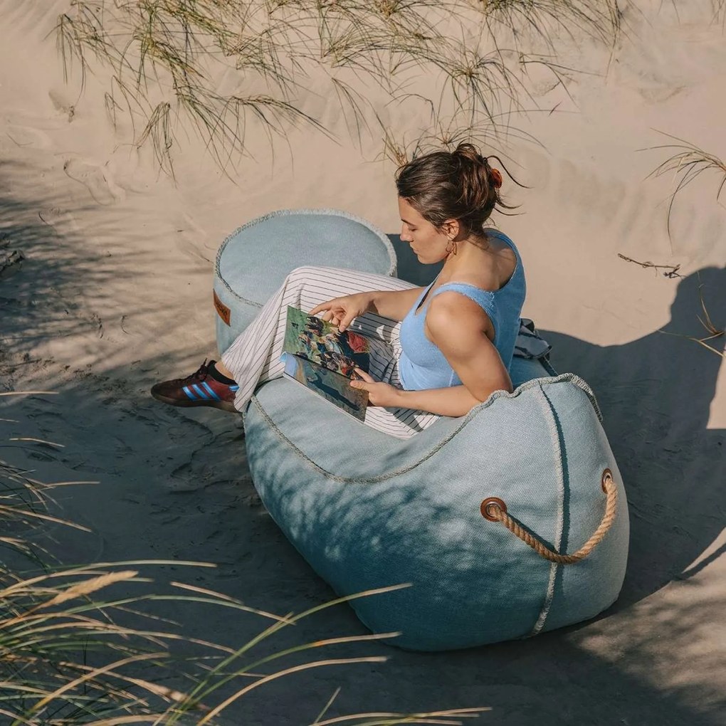 Cobana Lounge Stoel & Pouf Outdoor - Kirra Light Blauw