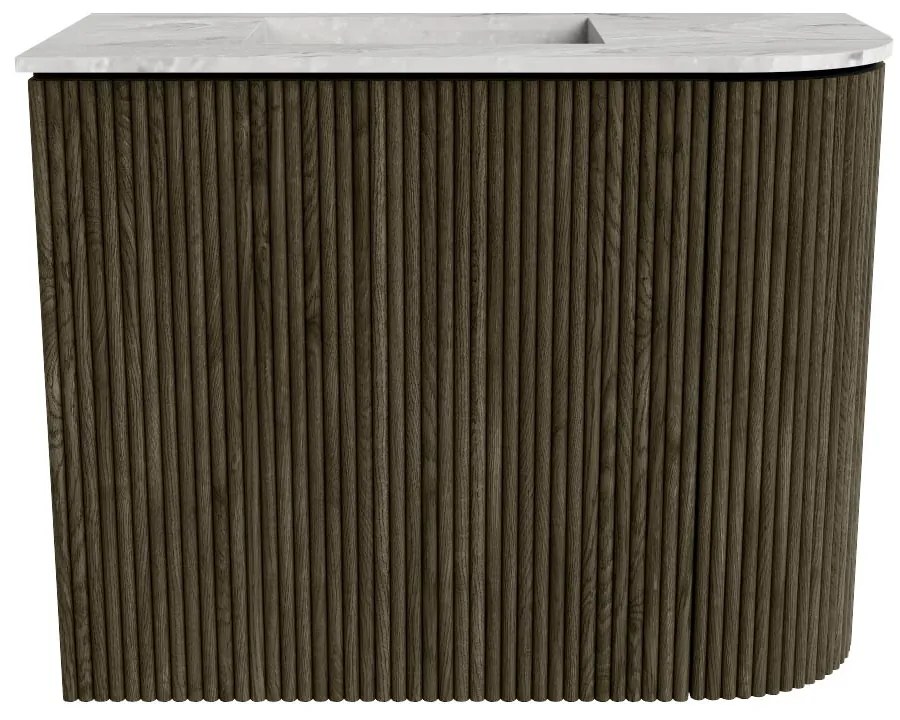 Mondiaz Joya DLux 50cm toiletmeubel ronding rechts shadow met wastafel faye links zonder kraangat glace