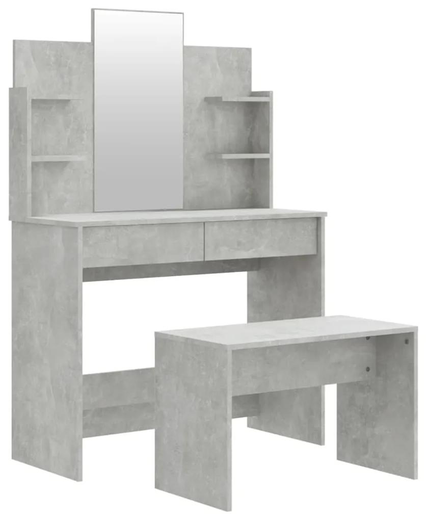 vidaXL Kaptafelset 96x40x142 cm betongrijs