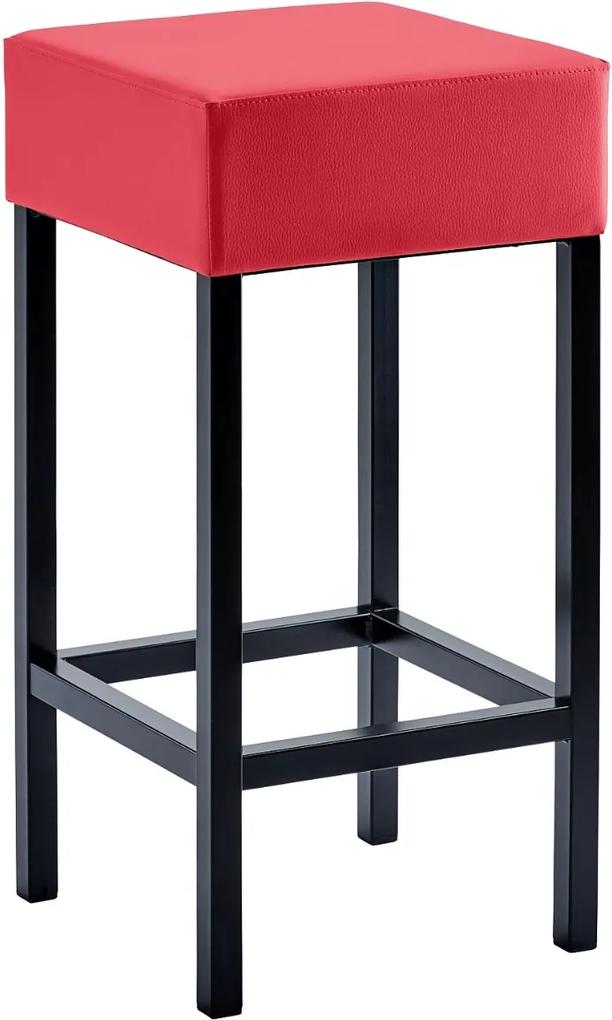 24Designs Barkruk Russel - Zithoogte 64 Cm - Rood Kunstleer - Zwart Onderstel