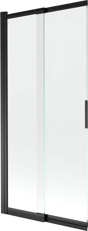 Mexen Fox 2-delige verschuifbare badwand 85 x 150 cm, transparant, zwart - 891-085-002-70-00