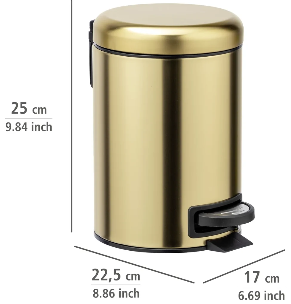 Wenko Leman afvalemmer 3 liter RVS goud mat