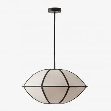 Patraix Linnen Plafondlamp Zwart & Ø50 Cm - Sklum