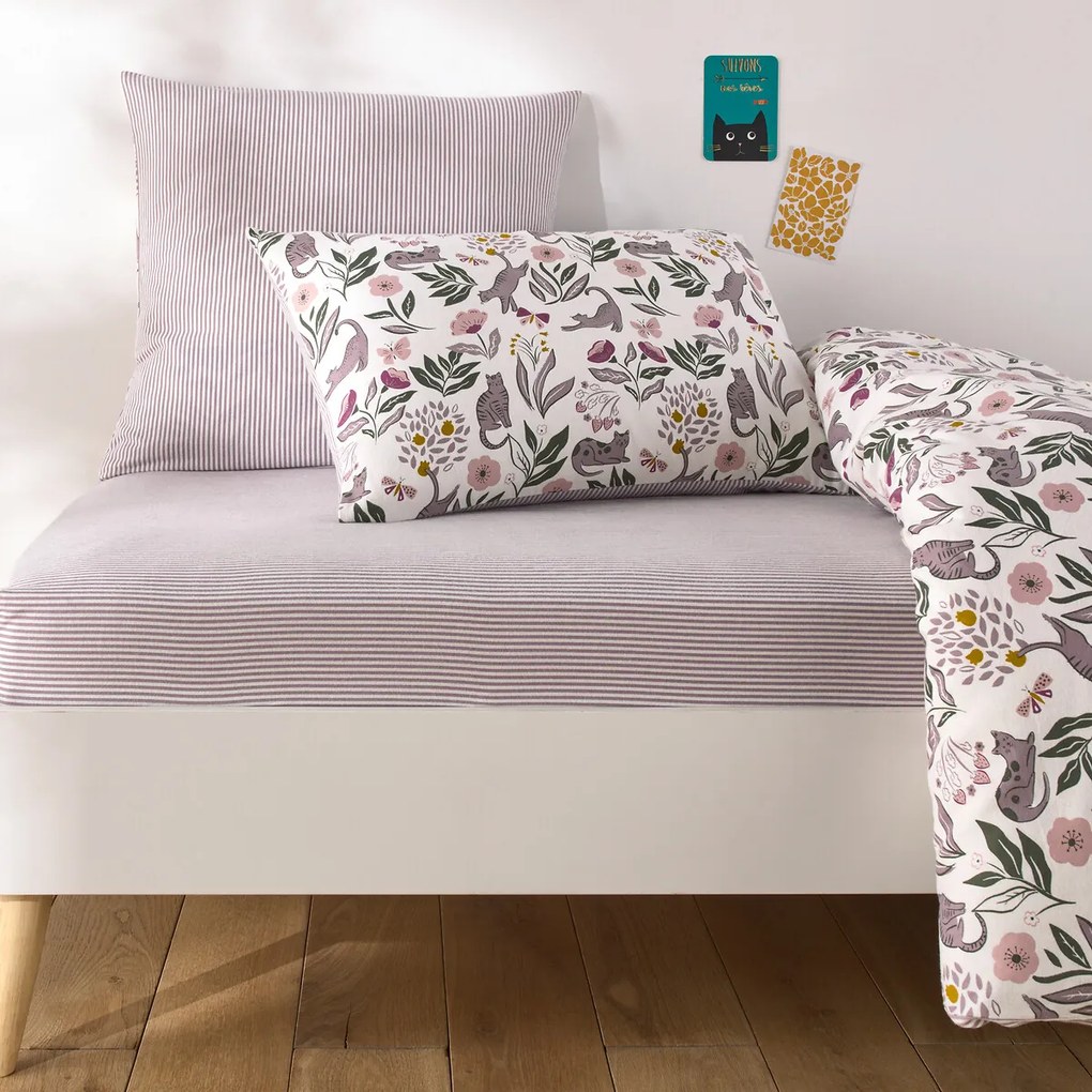 Hoeslaken in flanel met omslag 25 cm, Elona