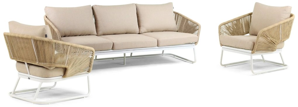 Stoel en Bank Loungeset 5 personen  Wit  Hartman Corsica/Lunaro