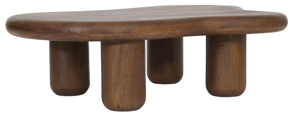 Walnoot Salontafel Organische Vorm - 116 X 89cm.