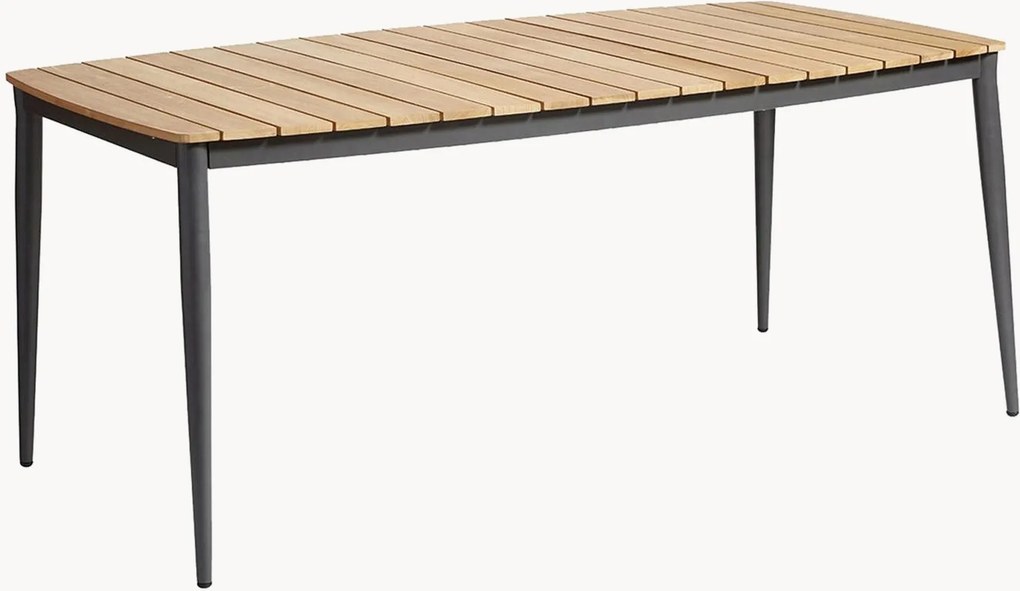 Tuintafel Rio met teakhouten tafelblad, 180 x 90 cm