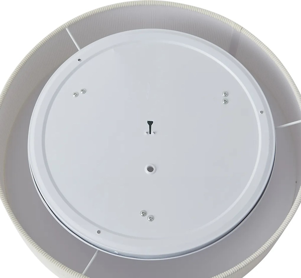 Moderne plafondlamp wit met velours kap 46cm 3-lichts - Luz