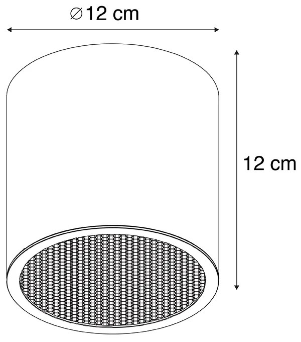 Design opbouwspot zwart GU10 111mm - Impact Honey