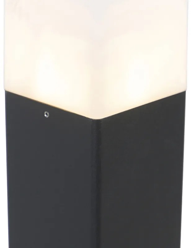 Staande buitenlamp zwart met opaal witte kap 50 cm - Denmark