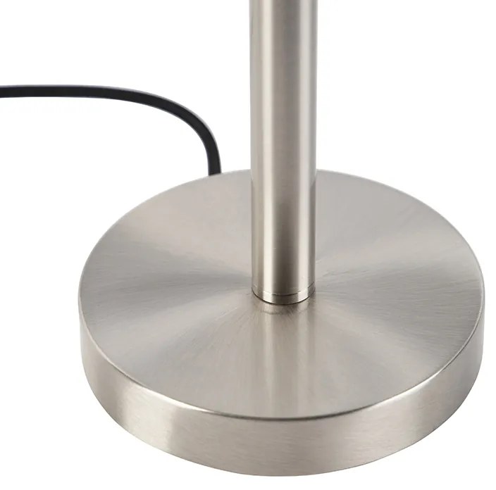 Moderne tafellamp staal met witte kap 32 cm - Simplo