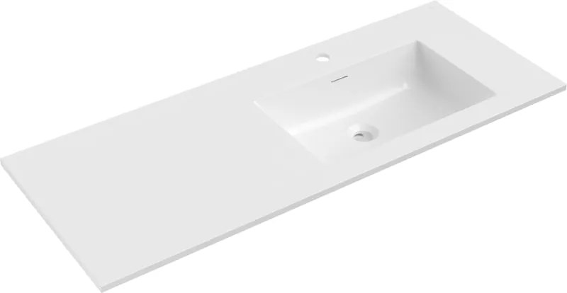 Mexen Otis in het blad verzonken wastafel rechts 121 x 46,5 cm, wit glans - 25181200P