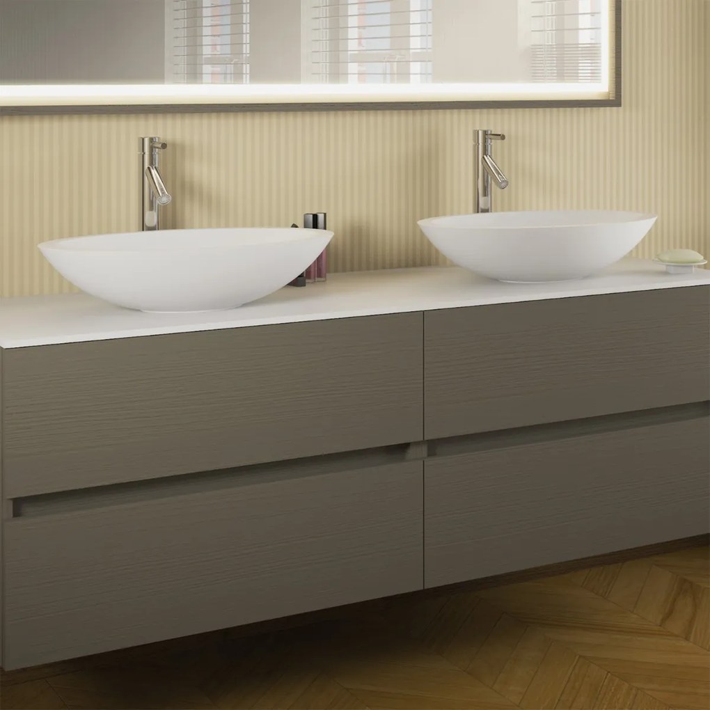 Riho Avella waskom solid surface ovaal wit mat