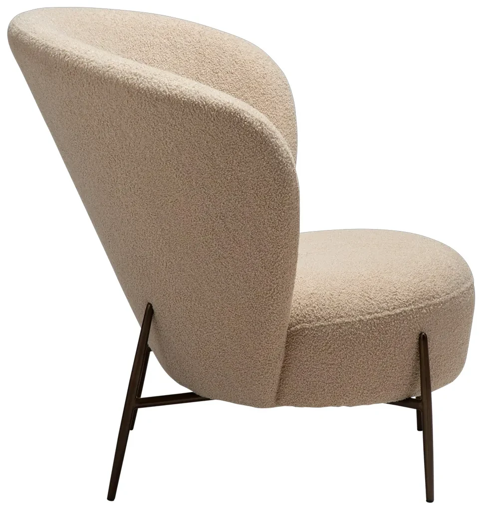 Dan-Form Orbit Fauteuil Met Hoge Rugleuning Boucle Frosted Almond Shimmer