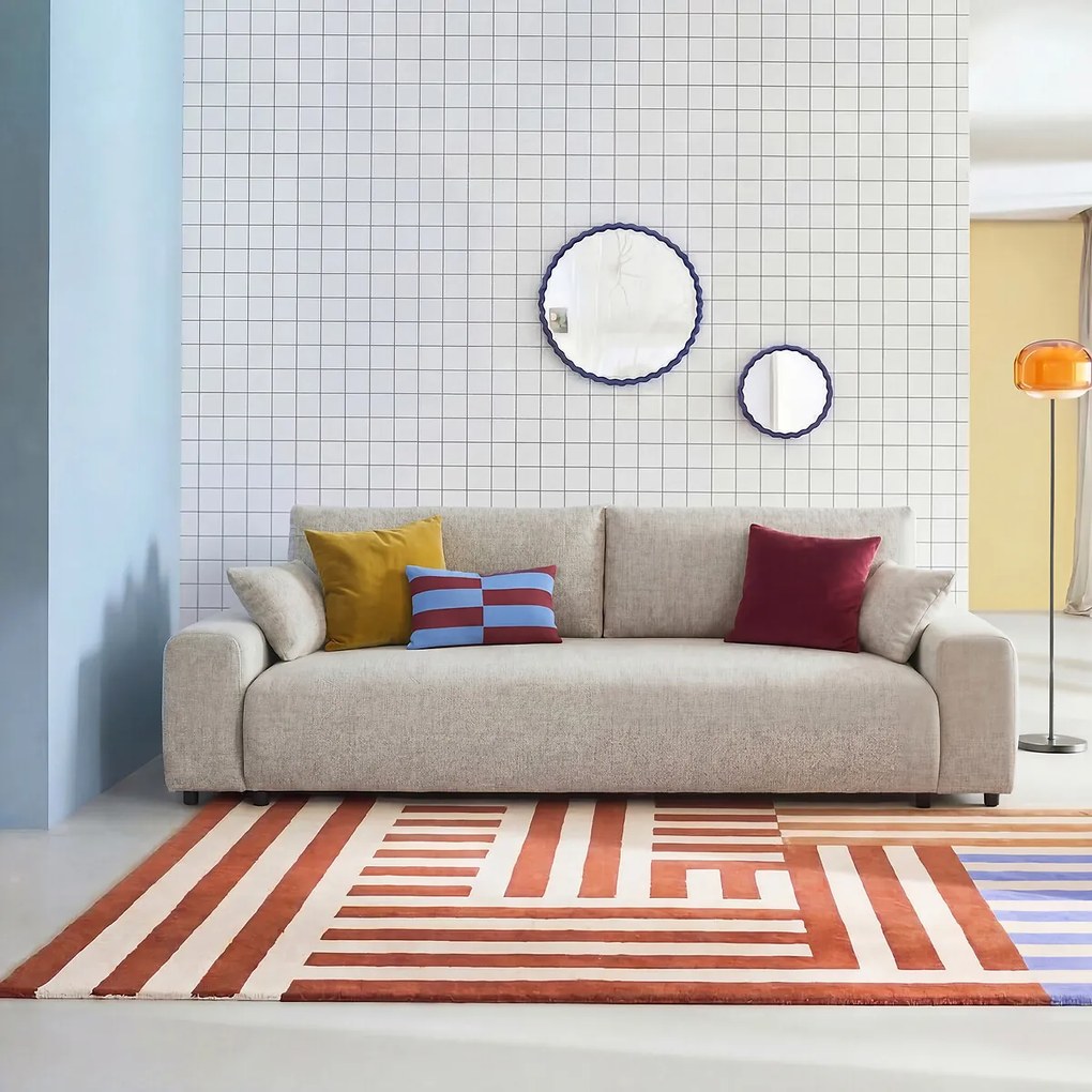 Rechte 2-zitsbank in gestippelde stof, GALENE