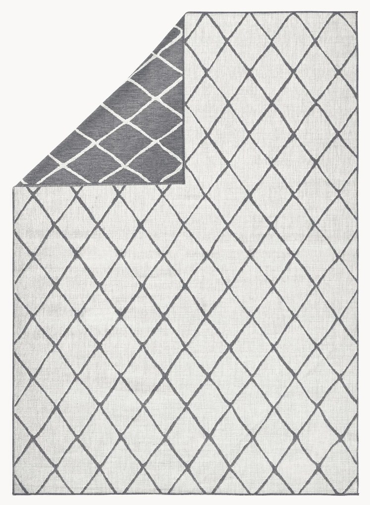 Dubbelzijdig in- & outdoor vloerkleed Malaga met ruitjesmotief
