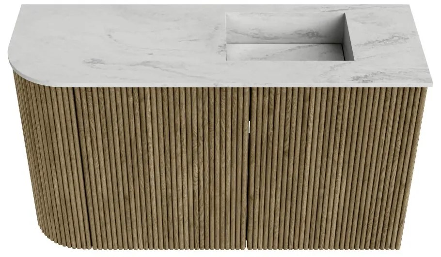 Mondiaz Joya DLux 70cm toiletmeubel ronding links dusk met wastafel faye rechts 1 kraangat opalo