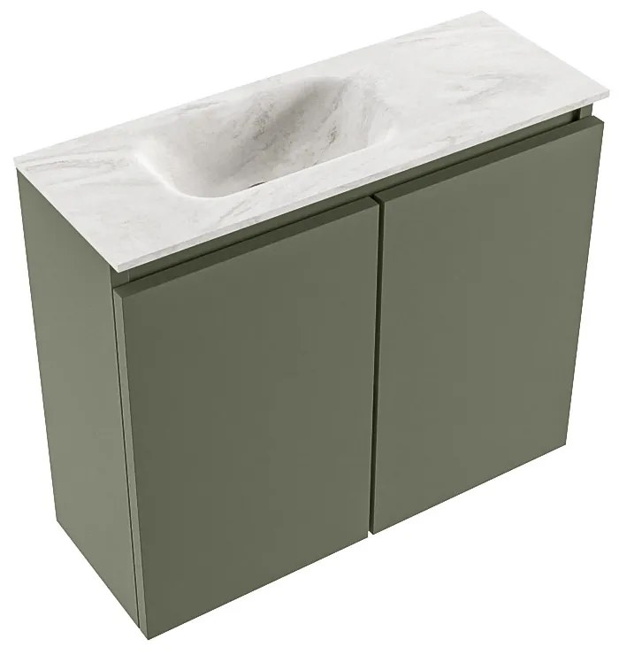 Mondiaz Ture DLux toiletmeubel 60cm army met wastafel ostra links zonder kraangat