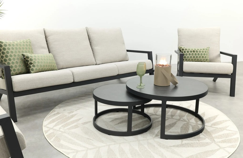 Boston/Rhodos stoel - 3-zitsbank loungeset - 5-delig