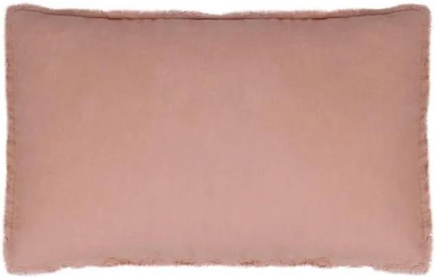 Kussen Malaga, roze, copper, stonewashed linnen Met binnenkussen 60 x 40 cm