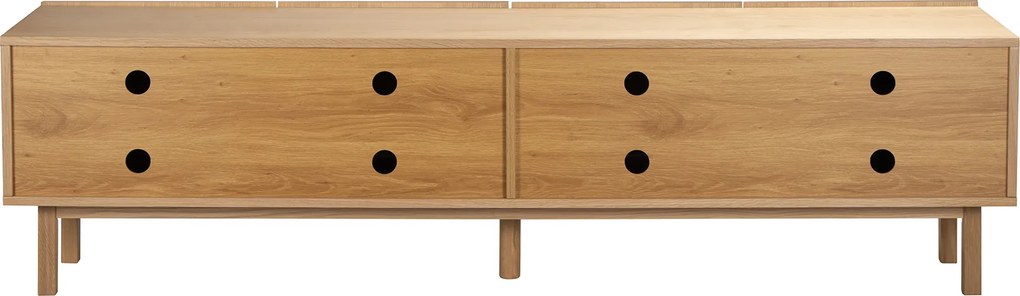 Eiken Tv-meubel Met 3D Vormen - 200x40x55cm.