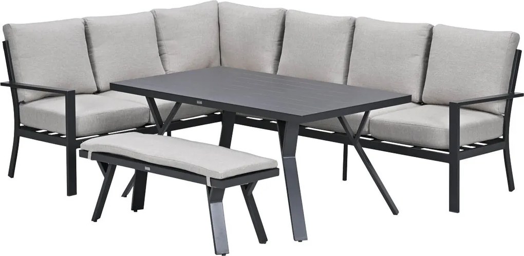 Garden Impressions Senja lounge dining set 4-delig links - sandstone
