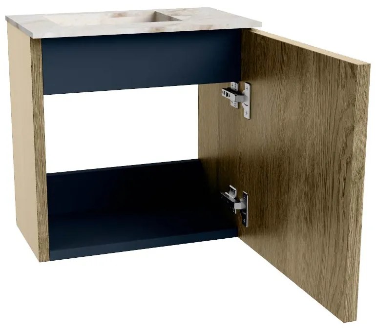 Mondiaz Joya DLux 40cm toiletmeubel dusk met wastafel faye links 1 kraangat frappe