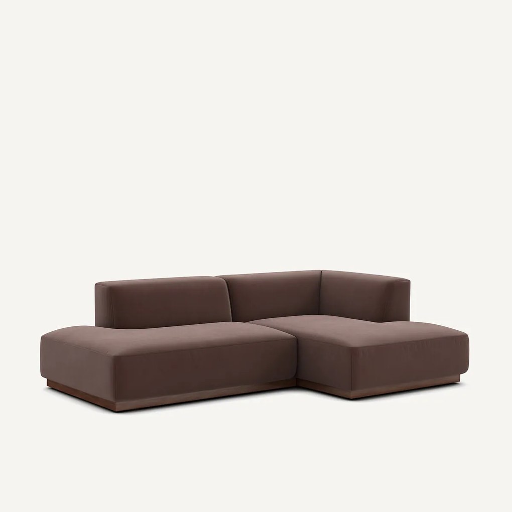 Rechte hoekbank in linnen fluweel, JACOPO