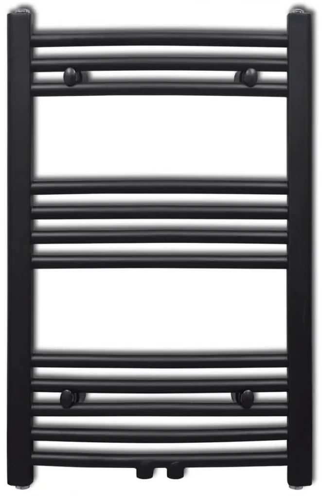 vidaXL Radiator/handdoekenrek gebogen 500x764 mm zwart