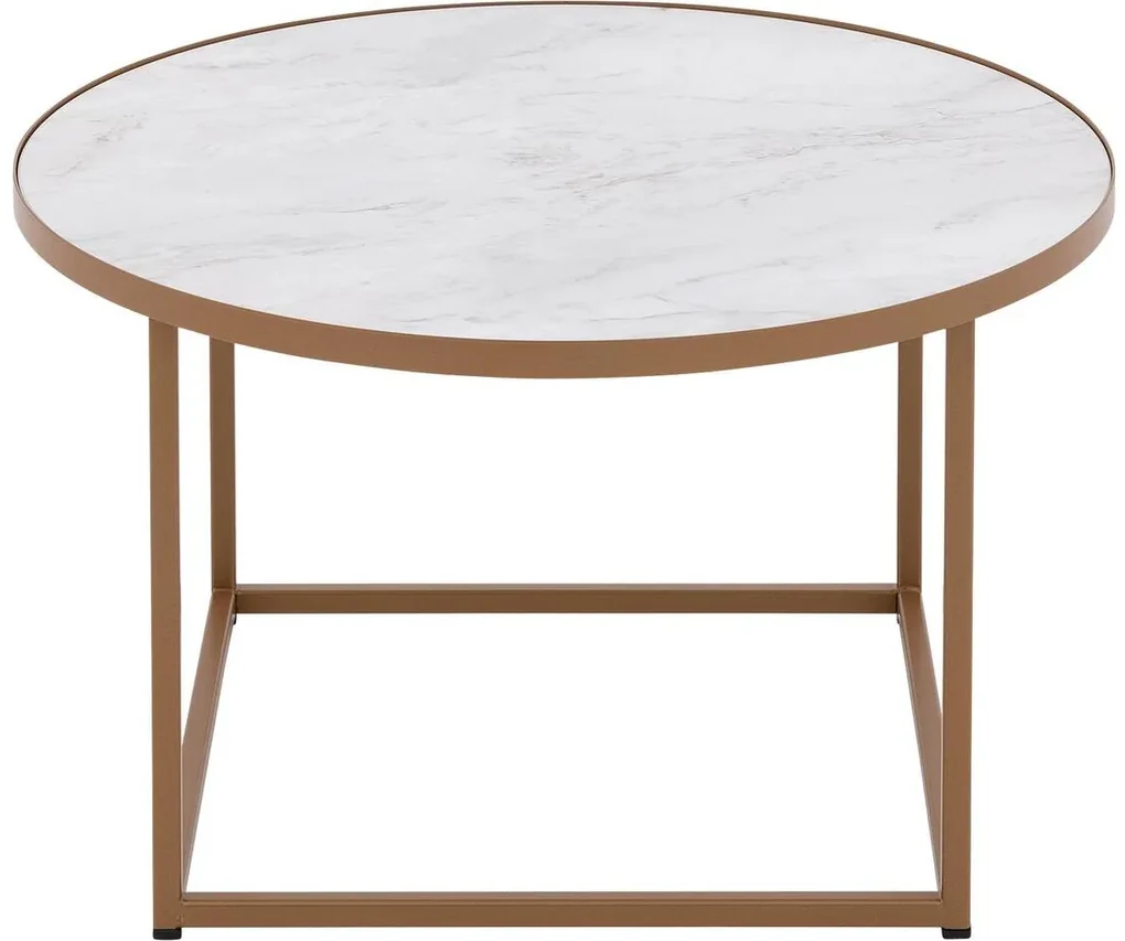 Goossens Salontafel Livia rond, hpl roze, modern design, 61 x 35 x 61 cm