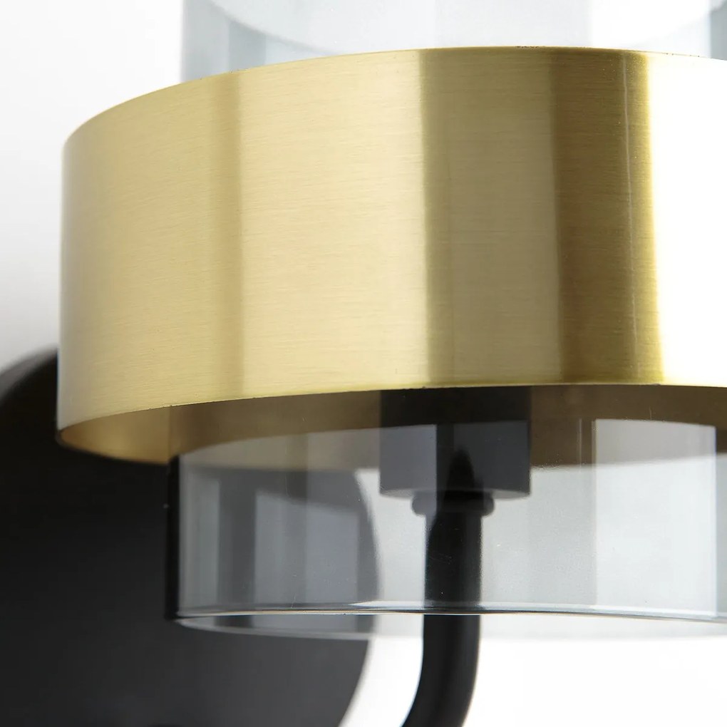 Wandlamp, glas metaal messing Botello