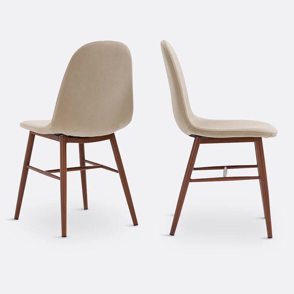 Set van 2 fluwelen stoelen, Polina