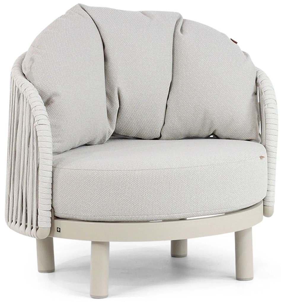 Stoel en Bank Loungeset 2 personen Aluminium/rope Taupe  Santika Furniture Santika