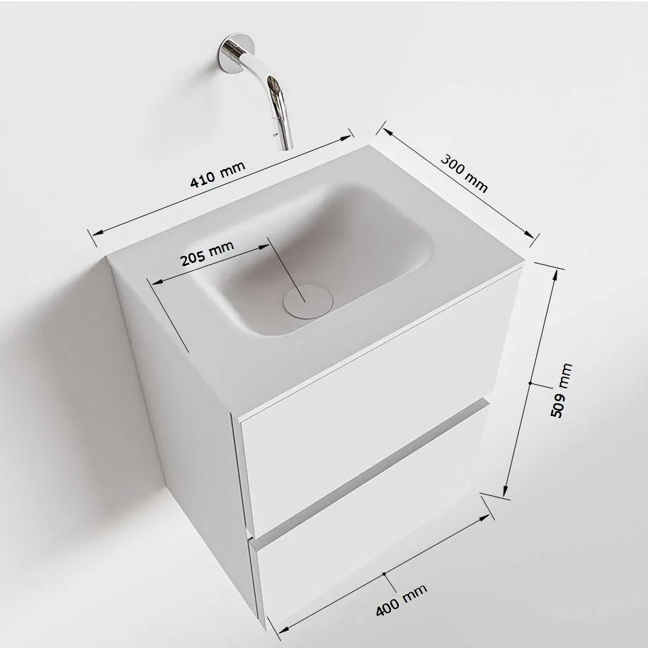 Mondiaz Ada 40cm toiletmeubel urban met wastafel talc midden zonder kraangat