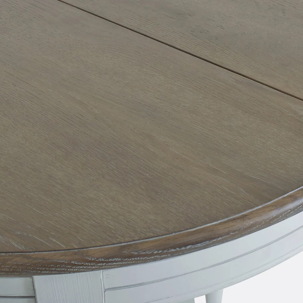 Uitschuifbare eettafel, den en eikenfineer, 4 tot 12 personen, EULALI