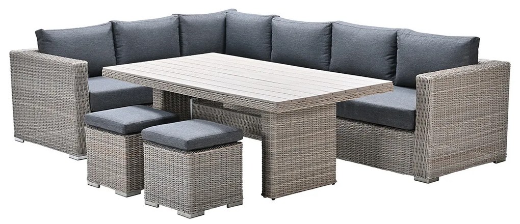 Garden Impressions Tennessee lounge dining set links 5-delig vintage willow - texfiber