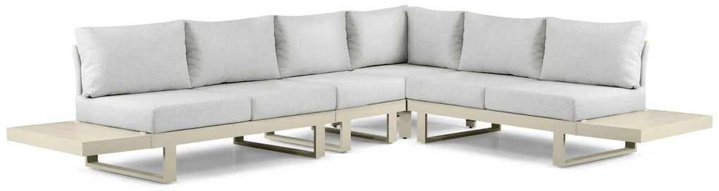 Hoek loungeset 6 personen Aluminium Taupe  Lifestyle Garden Furniture Lorenzo