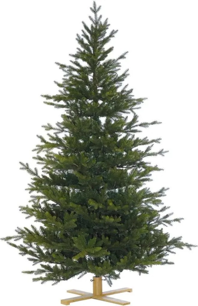 Göteborg kunstkerstboom - 274 cm - Donkergroen - Diameter 160 cm - 4459 tips - Houten voet