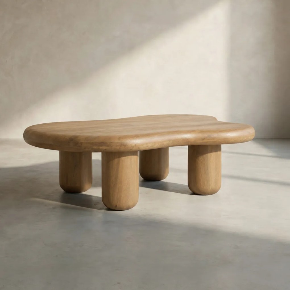 Eiken Salontafel Organische Vorm - 116 X 89cm.