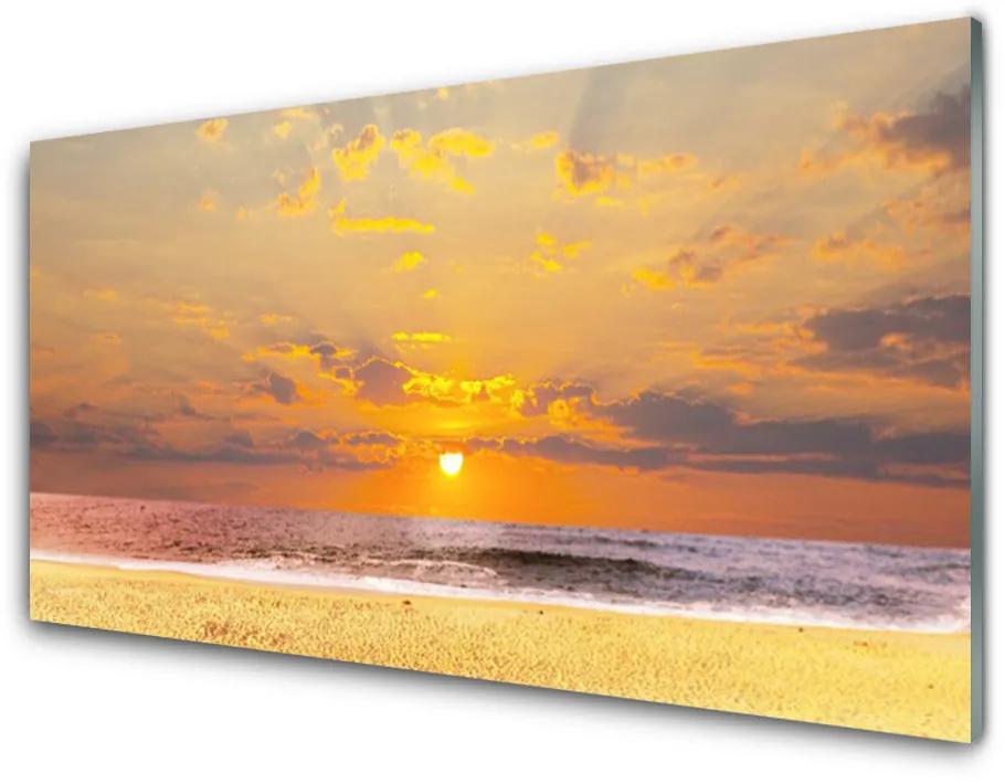 Glas foto Sea beach sun landschap 100x50 cm