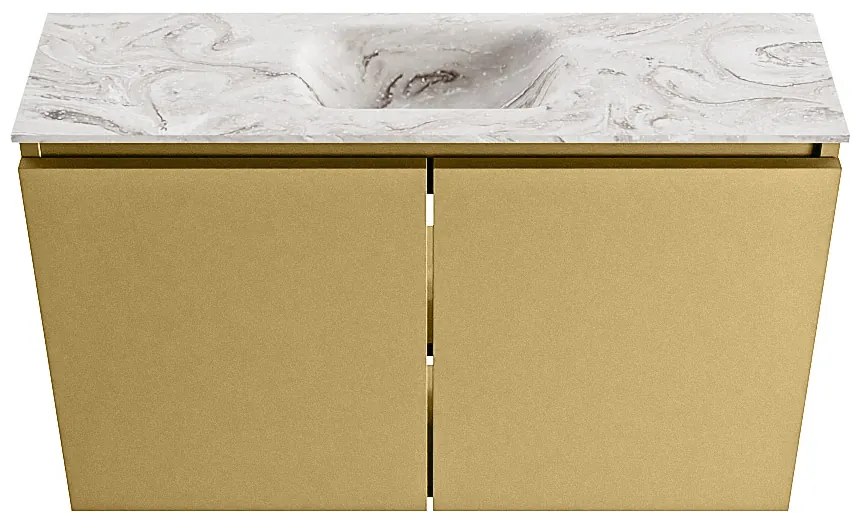 Mondiaz Ture DLux toiletmeubel 80cm oro met wastafel glace midden met kraangat