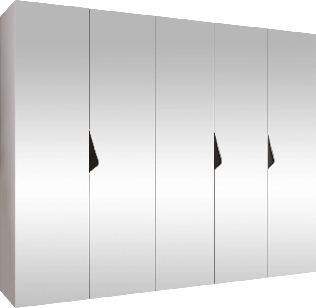 Kledingkast Hartford 631, Wit, Zwart, 202x250x52cm, 173 kg, Kledingkast deuren: Met scharnieren
