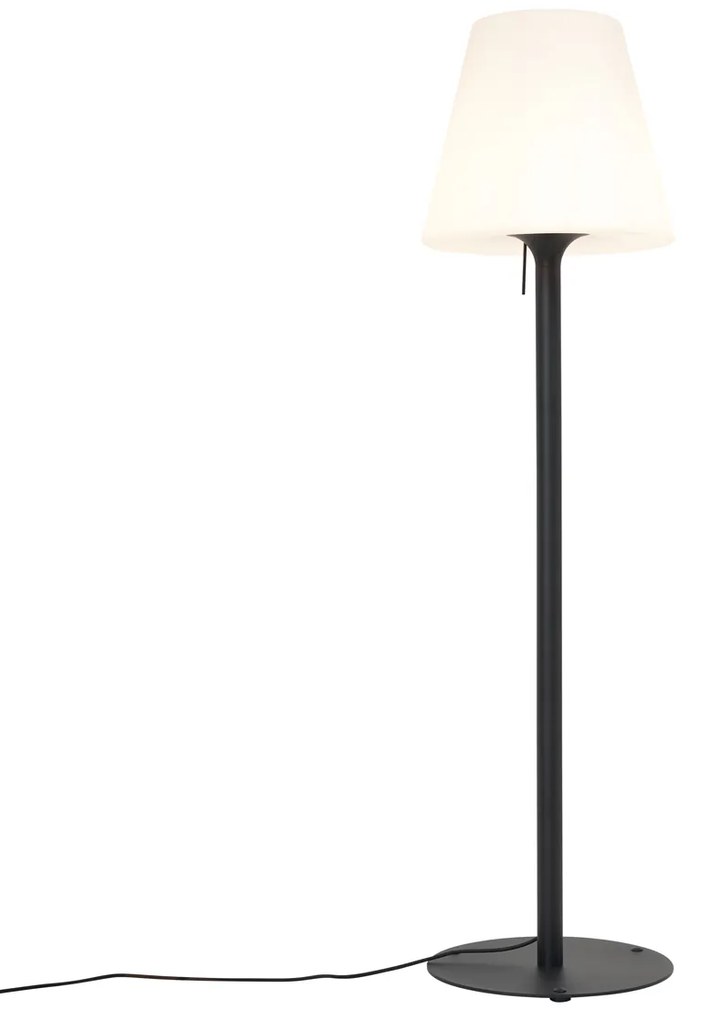Moderne buiten vloerlamp zwart met witte kap IP44 - Big Virginia Modern E27 IP44 Buitenverlichting