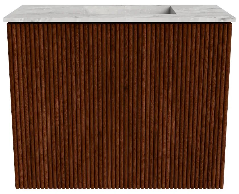 Mondiaz Joya DLux 50cm toiletmeubel ruby met wastafel faye rechts zonder kraangat glace