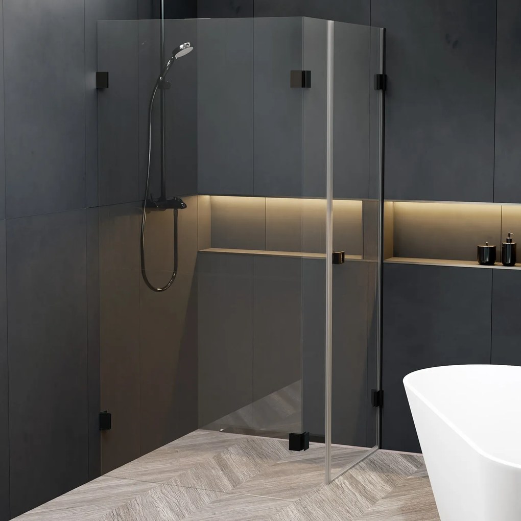 Riho Scandic X204 douchecabine rechts 100x80cm zwart mat